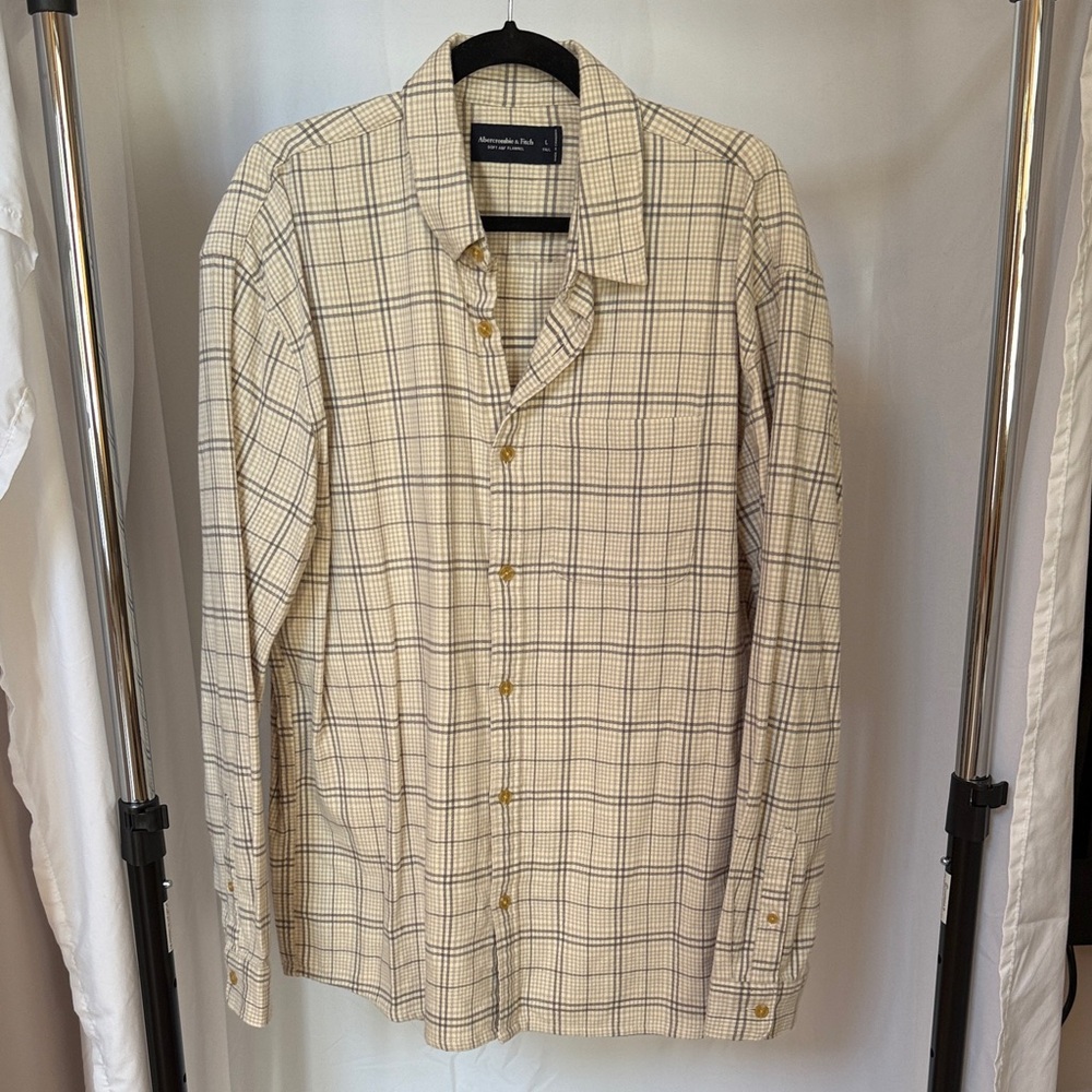Abercrombie & Fitch 100% Cotton Soft A&F Flannel Button Down Shirt - L TALL
